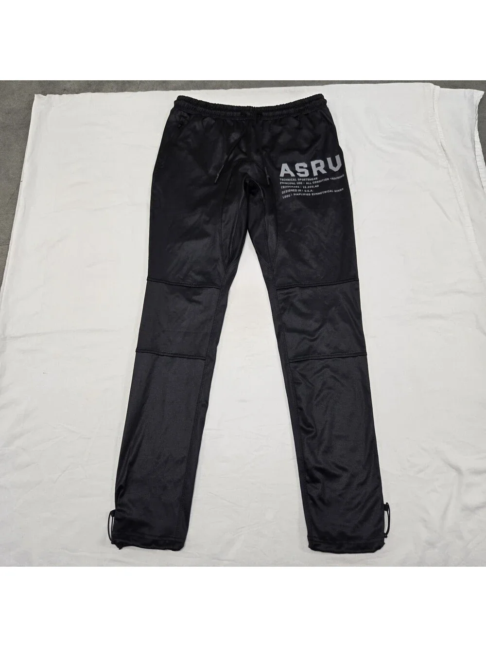 EUC Size M Men's ASVR Cinch Reflective Logo Jogger Pants Black Pockets DSG-0193